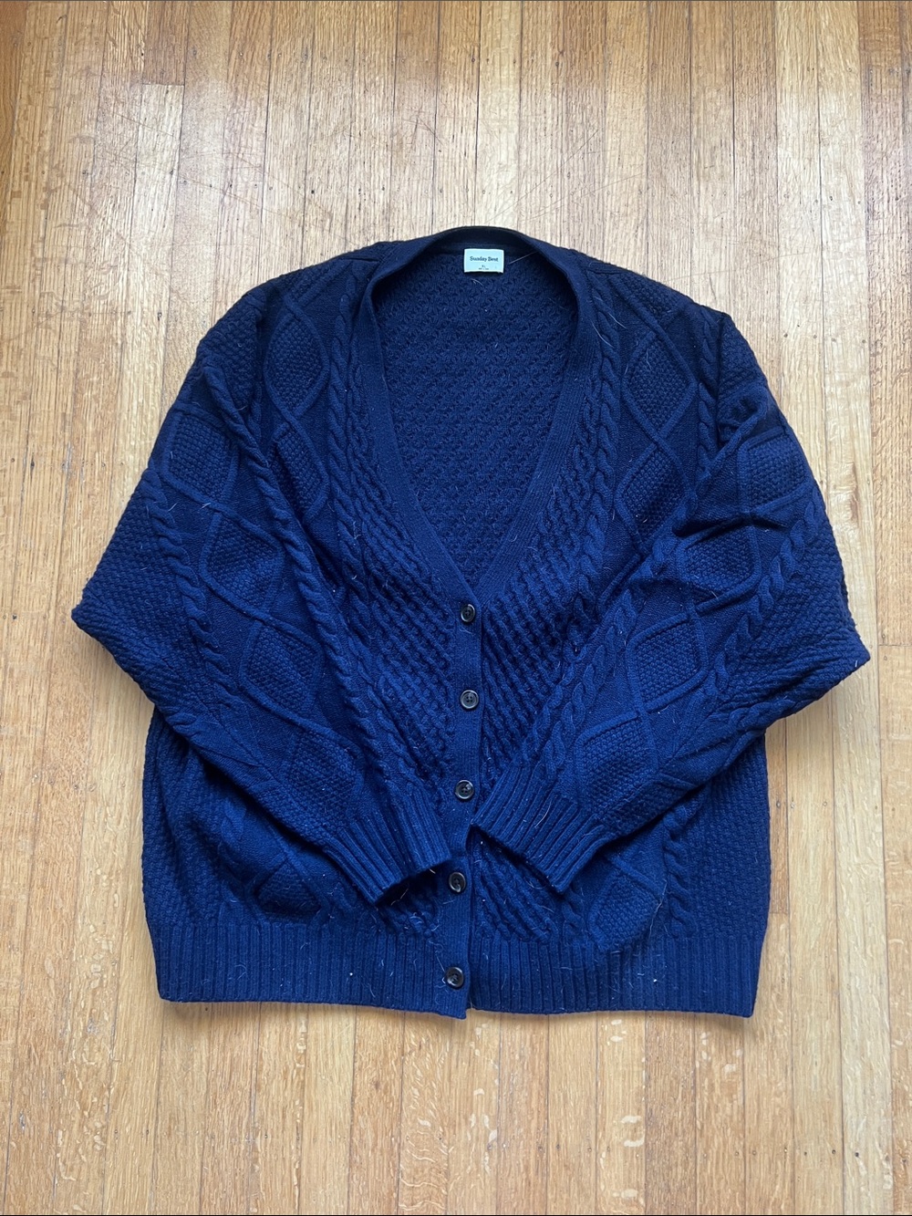 Sunday Best Navy Textured Knit Sweater